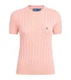 Polo Ralph Lauren Cotton Cable-knit T-shirt In Pink