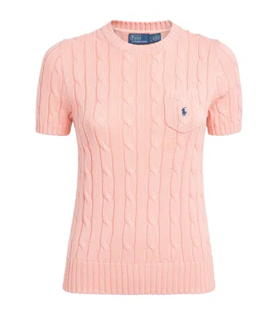 Polo Ralph Lauren Cotton Cable-knit T-shirt In Pink