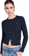 Polo Ralph Lauren Cotton Cable Long Sleeve Cardigan Blue In Blue