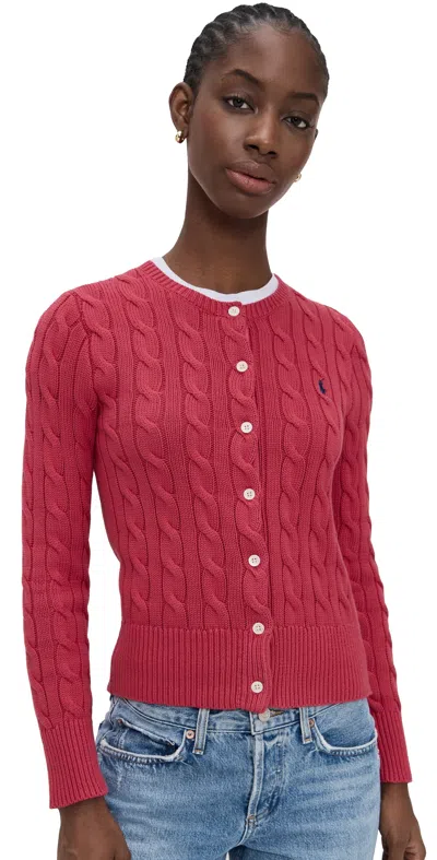 Polo Ralph Lauren Cotton Cable Long Sleeve Cardigan Nantucket Red