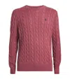 Polo Ralph Lauren Prune Juice Coloured Cotton Cable-knit Jumper In Pink