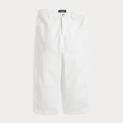 Polo Ralph Lauren Kids' Cotton Canvas Carpenter Pant In Paper White