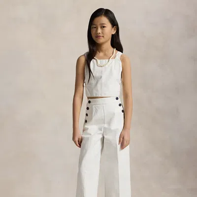 Polo Ralph Lauren Kids' Cotton Canvas Top & Pant Set In White