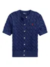 Polo Ralph Lauren Cable-knit Cotton Short-sleeve Cardigan