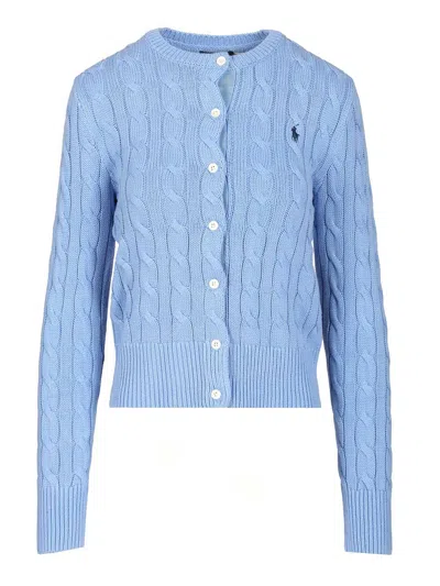 POLO RALPH LAUREN COTTON CARDIGAN BY POLO RALPH LAUREN KNITWEAR LIGHT BLUE