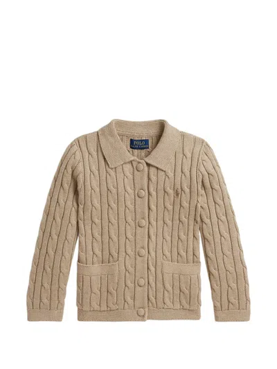 Polo Ralph Lauren Kids' Cotton Cardigan In Brown