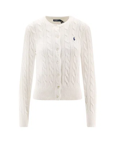 Polo Ralph Lauren Cotton Cardigan With Contrasting Logo In White