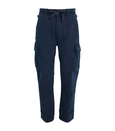 Polo Ralph Lauren Cotton Cargo Trousers In Navy