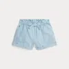 Polo Ralph Lauren Toddler And Little Girls Cotton Chambray Camp Shorts In Medium Wash