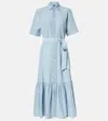 Polo Ralph Lauren Cotton Chambray Shirt Dress In Blue