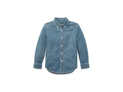 Polo Ralph Lauren Cotton Chambray Shirt (toddler/little Kids) Boy's Clothing Dark Blue : 5 Little Kid, Chambray/cotton