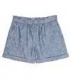Polo Ralph Lauren Cotton Chambray Shorts In Indigo Blue