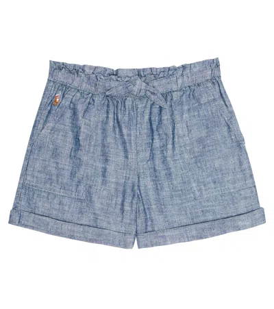 Polo Ralph Lauren Kids' Cotton Chambray Shorts In Indigo Blue