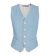 Polo Ralph Lauren Cotton Chambray Waistcoat In Blue