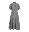 Polo Ralph Lauren Gingham-check Collared Midi Shirt Dress In Black