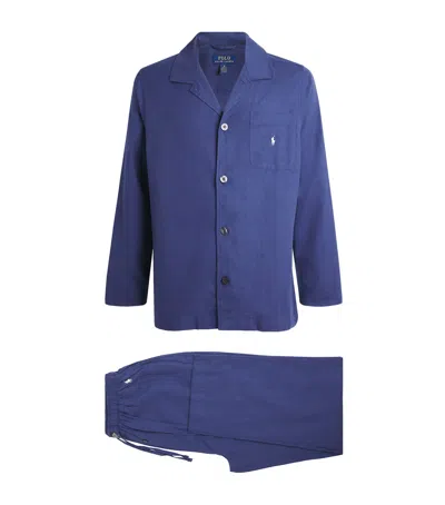 Polo Ralph Lauren Cotton Check Pyjama Set In Blue