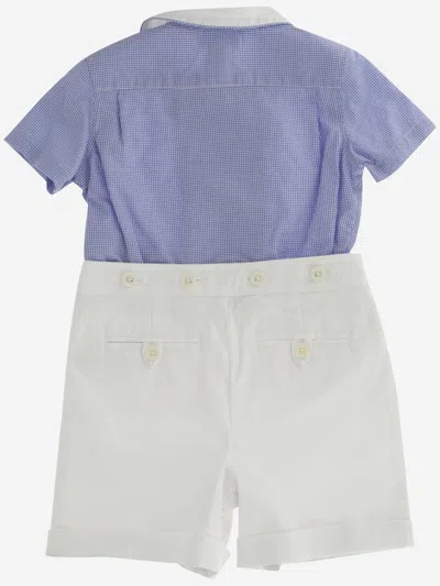 Polo Ralph Lauren Cotton Check Romper In Blue
