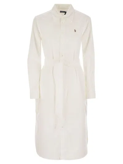 Polo Ralph Lauren Cotton Chemisier With Belt In White