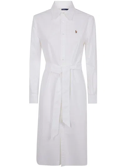 Polo Ralph Lauren Cotton Chemisier With Belt In White