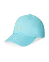 Polo Ralph Lauren Cotton Chino Ball Cap In Aqua Blue