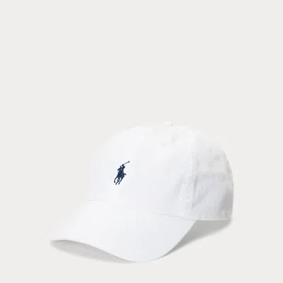Polo Ralph Lauren Cotton Chino Ball Cap In White/newport Navy