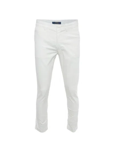 Pre-owned Polo Ralph Lauren Cotton Chino Trousers In White