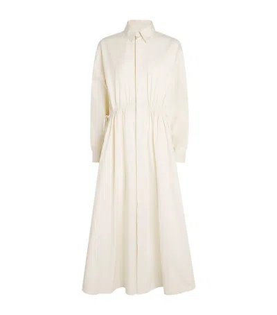 Polo Ralph Lauren Cotton Cinched Maxi Shirt Dress In White