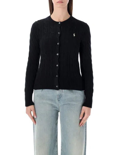 Polo Ralph Lauren Cotton Classic Cable-knit Cardigan In Black