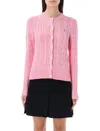 Polo Ralph Lauren Cotton Classic Cable-knit Cardigan In Pink