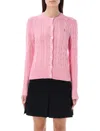 Polo Ralph Lauren Cotton Classic Cable-knit Cardigan In Pink