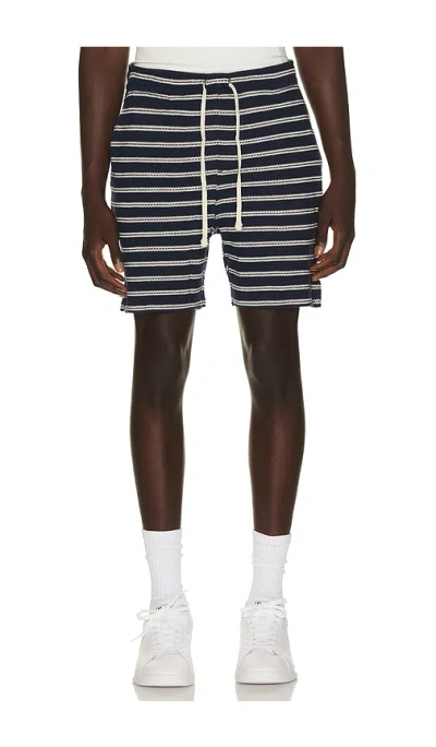 Polo Ralph Lauren Cotton Club Bar Stripe Textured Pull On Short In Black