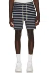 Polo Ralph Lauren Cotton Club Bar Stripe Textured Pull On Short In Blue
