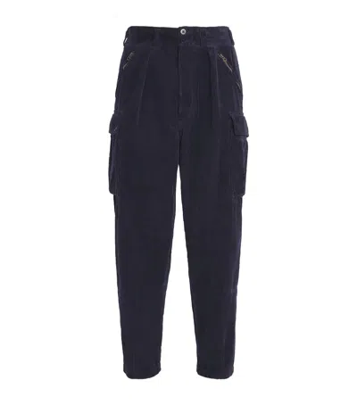 Polo Ralph Lauren Cotton Corduroy Cargo Trousers In Navy