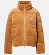 Polo Ralph Lauren Corduroy Quilted Puffer Jacket In Brown