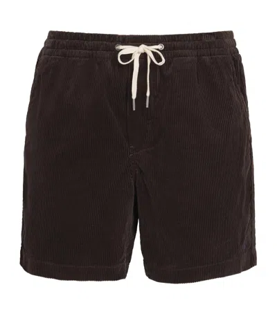 Polo Ralph Lauren Cotton Corduroy Logo Shorts In Brown