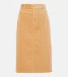 Polo Ralph Lauren Cotton Corduroy Pencil Skirt In Beige