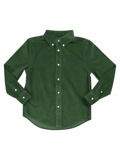 Polo Ralph Lauren Kids' Cotton Corduroy Shirt With Logo In Green