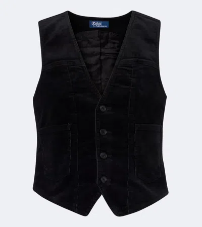 Polo Ralph Lauren Cotton Corduroy Vest In Black