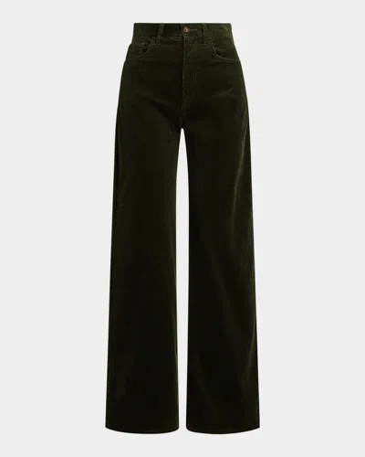 Polo Ralph Lauren Cotton Corduroy Wide-leg Pants In Green