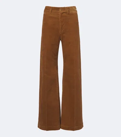 Polo Ralph Lauren Cotton Corduroy Wide-leg Pants In Brown