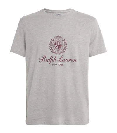 Polo Ralph Lauren Cotton Crest Print T-shirt In Gray