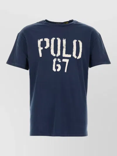 Polo Ralph Lauren Cotton Crew Neck Graphic Print T-shirt In Blue