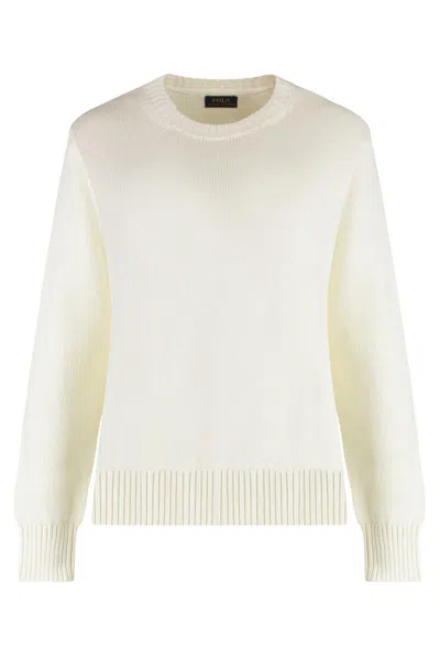 Polo Ralph Lauren Cotton Crew-neck Sweater In Neutral