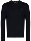 Polo Ralph Lauren Logo Embroidered Crewneck Jumper In Blue