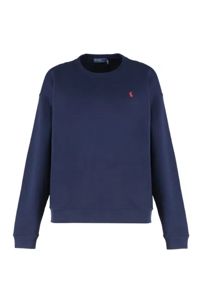 Polo Ralph Lauren Iconic Pony-embroidered Cotton Sweatshirt In Blue