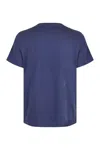 Polo Ralph Lauren Blue Crewneck T-shirt With Logo Lettering On The Fornt And Pony Embroidery On The Front