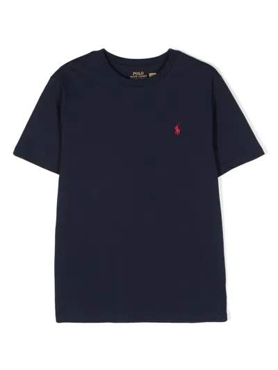 Polo Ralph Lauren Teen Embroidered Logo T-shirt In Blue