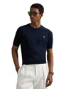 Polo Ralph Lauren Cotton Crewneck Short Sleeve Sweater In Blue