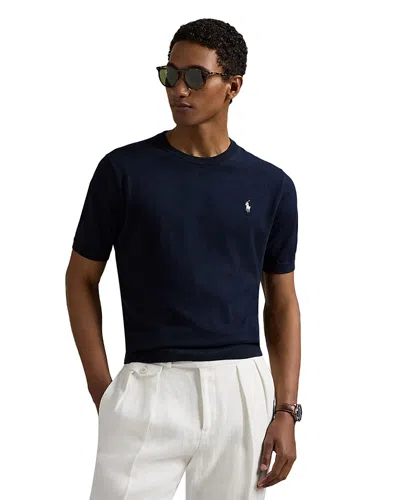 Polo Ralph Lauren Cotton Crewneck Short Sleeve Sweater In Blue