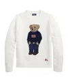 Polo Ralph Lauren Womens Deckwash White Multi Polo Bear Round-neck Linen-cotton Knitted Jumper In White